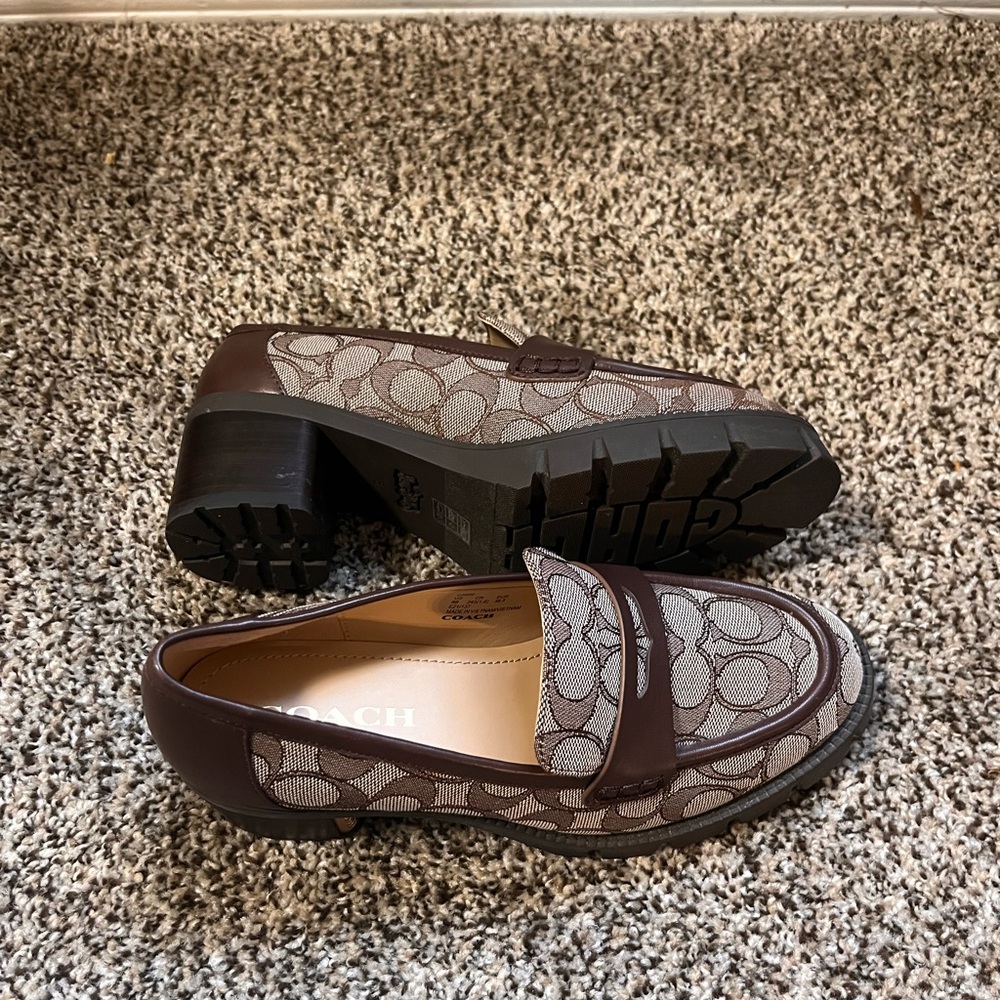 Coach Brown Patterned Platform Loafers - image 2